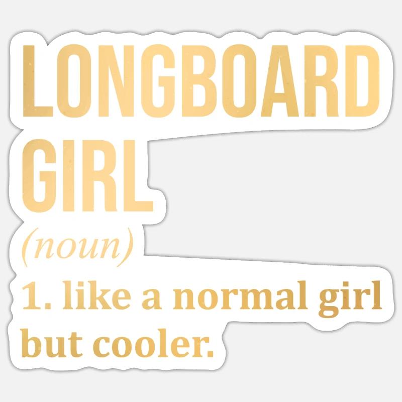 Longboard - Sticker Größe S (10 x 10 cm) - Mattweiß