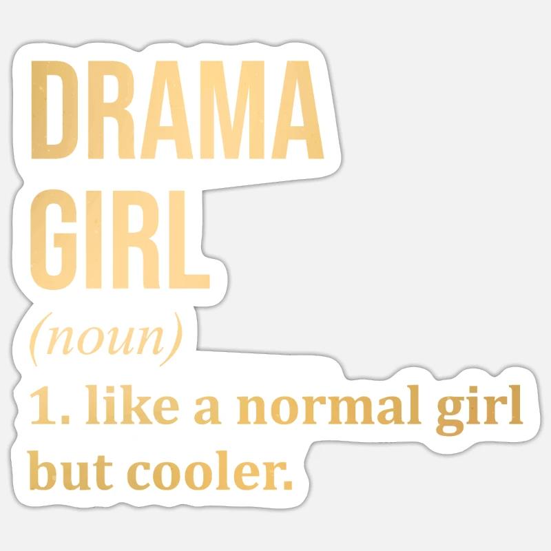 drame - Sticker taille S (10 x 10 cm) - blanc mat