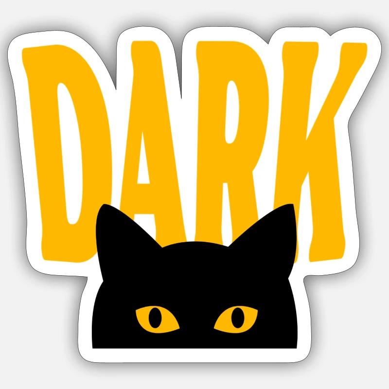 Dark Cat - Sticker size S (10 x 10 cm) - white matte