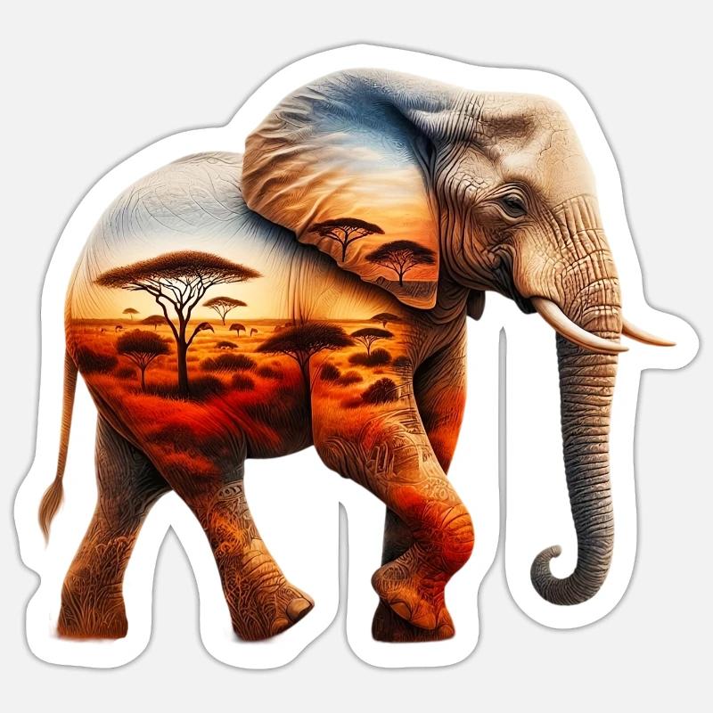 Elephant - Sticker size S (10 x 10 cm) - white matte