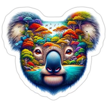 Koala - Sticker taille S (10 x 10 cm) - blanc mat - Devant