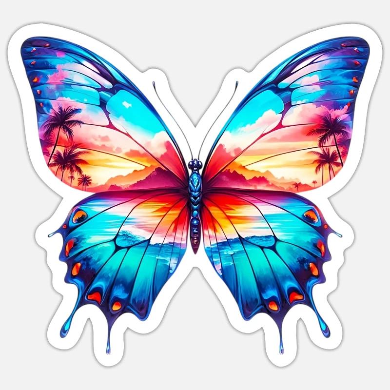 Butterfly - Sticker size S (10 x 10 cm) - white matte