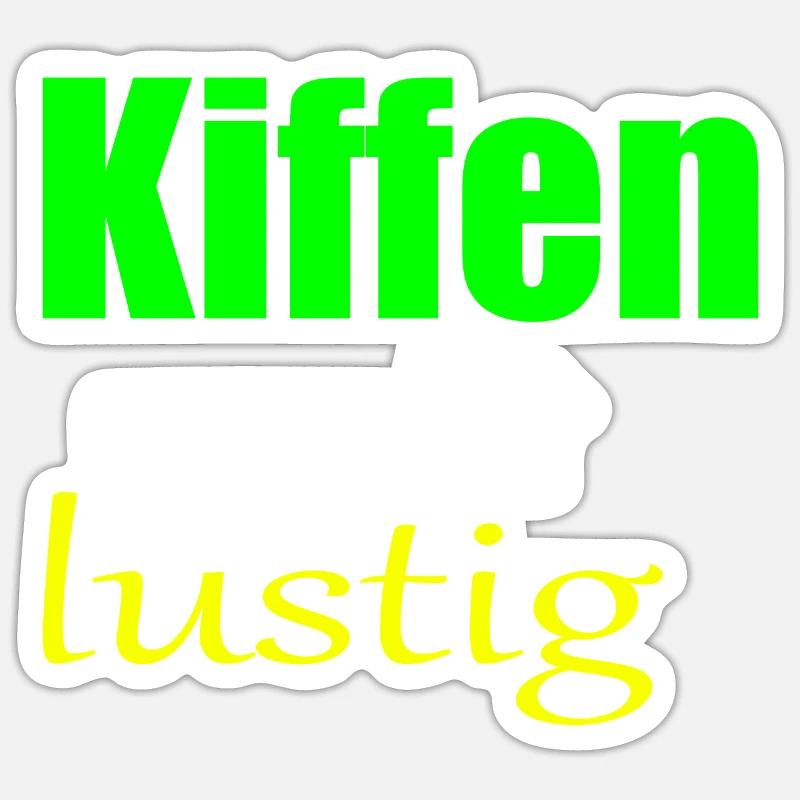Fumer de l’herbe, c’est amusant - Sticker taille S (10 x 10 cm) - blanc mat