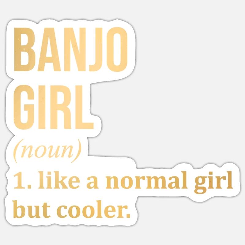 Banjo - Sticker Größe S (10 x 10 cm) - Mattweiß