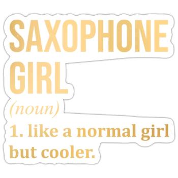 saxophone - Sticker taille S (10 x 10 cm) - blanc mat - Devant
