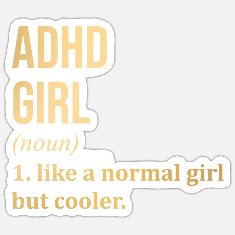 ADHD - Sticker size S (10 x 10 cm) - white matte