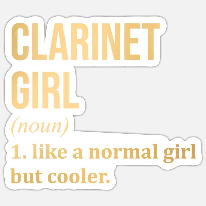 Klarinette - Sticker Größe S (10 x 10 cm) - Mattweiß