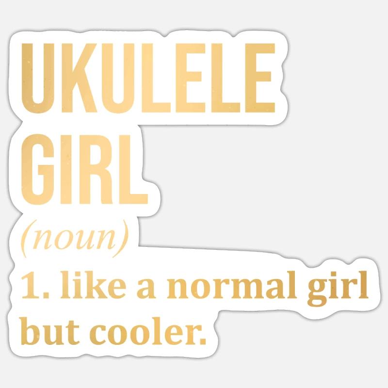 Ukulele - Sticker Größe S (10 x 10 cm) - Mattweiß