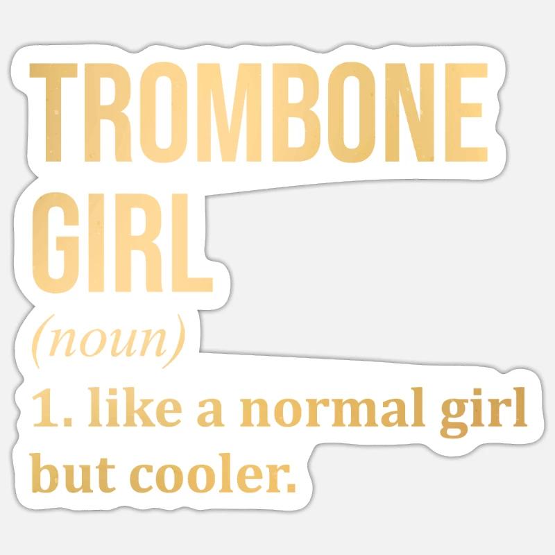 trombone - Sticker taille S (10 x 10 cm) - blanc mat