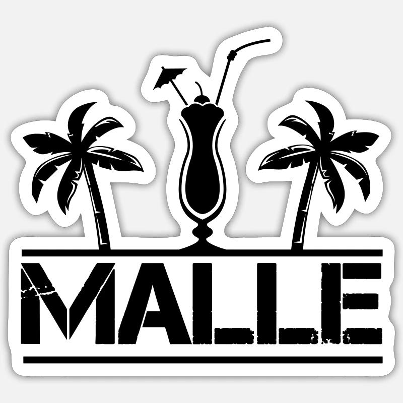 malle - Sticker Größe S (10 x 10 cm) - Mattweiß