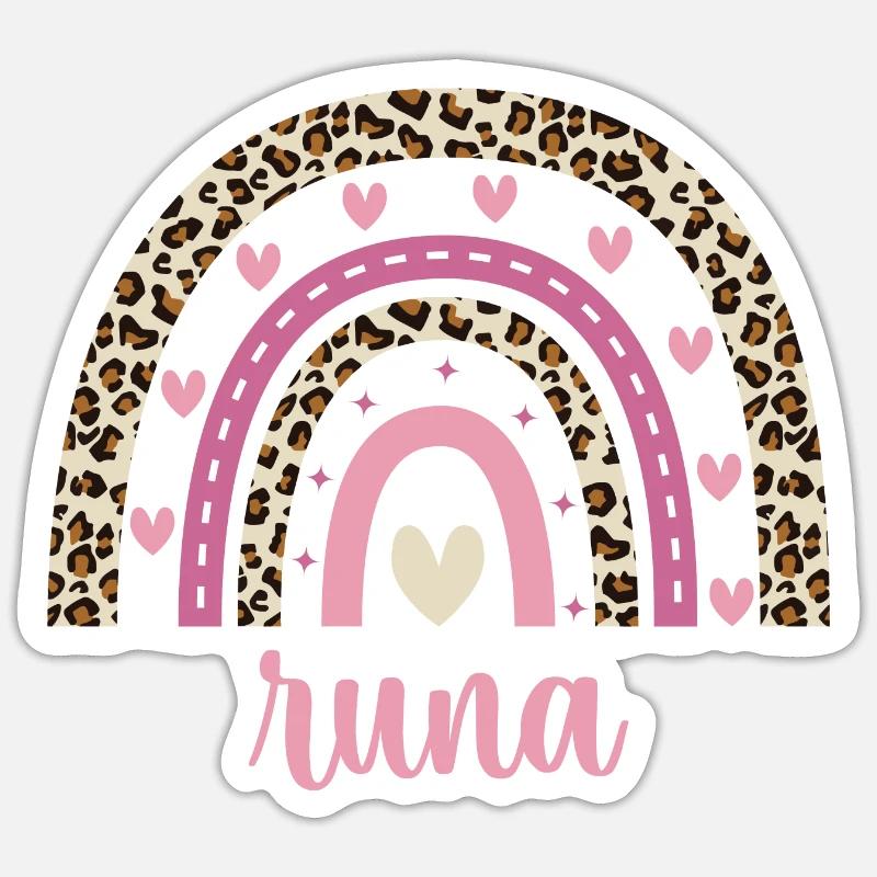 Runa Regenbogen Name Geburtstag Runa Sticker Größe S (10 x 10 cm)