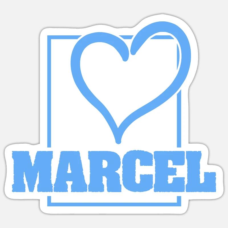 Marcel en tant que Bachelor Sticker taille S (10 x 10 cm)