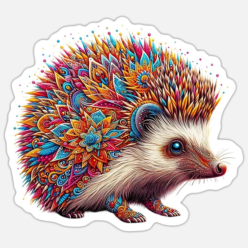 Hedgehog - Sticker size S (10 x 10 cm) - white matte