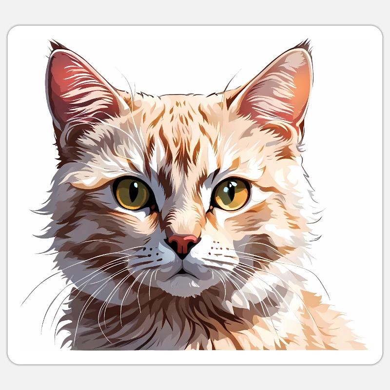 Chat dessin Sticker taille S (10 x 10 cm)