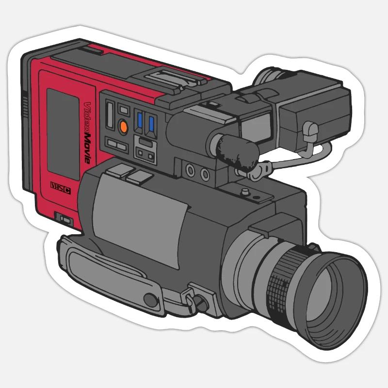 Retro Camera - Sticker Größe S (10 x 10 cm) - Mattweiß