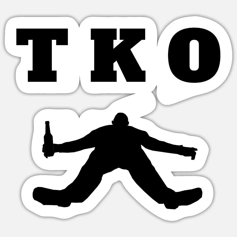 TKO Drunk Man Passed Out Blackout Drunken Coma Sticker size S (10 x 10 cm)