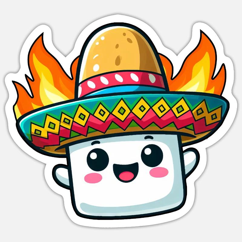 Cinco de Mayo Grill Marshmallow Sticker Größe S (10 x 10 cm)