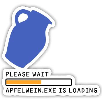 Bembel Loading please wait - Sticker Größe S (10 x 10 cm) - Mattweiß - Vorne