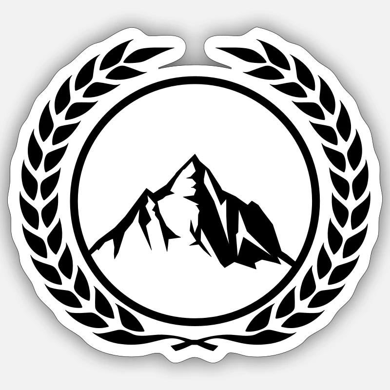 berge kranz - Sticker Größe S (10 x 10 cm) - Mattweiß