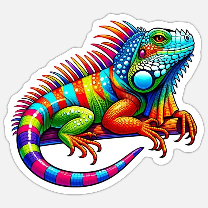Iguana - Sticker size S (10 x 10 cm) - white matte