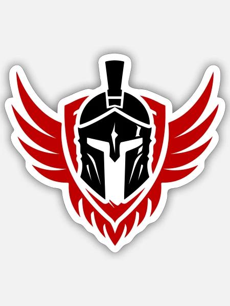 Spartaner Helm Symbol - Sticker Größe S (10 x 10 cm) - Mattweiß