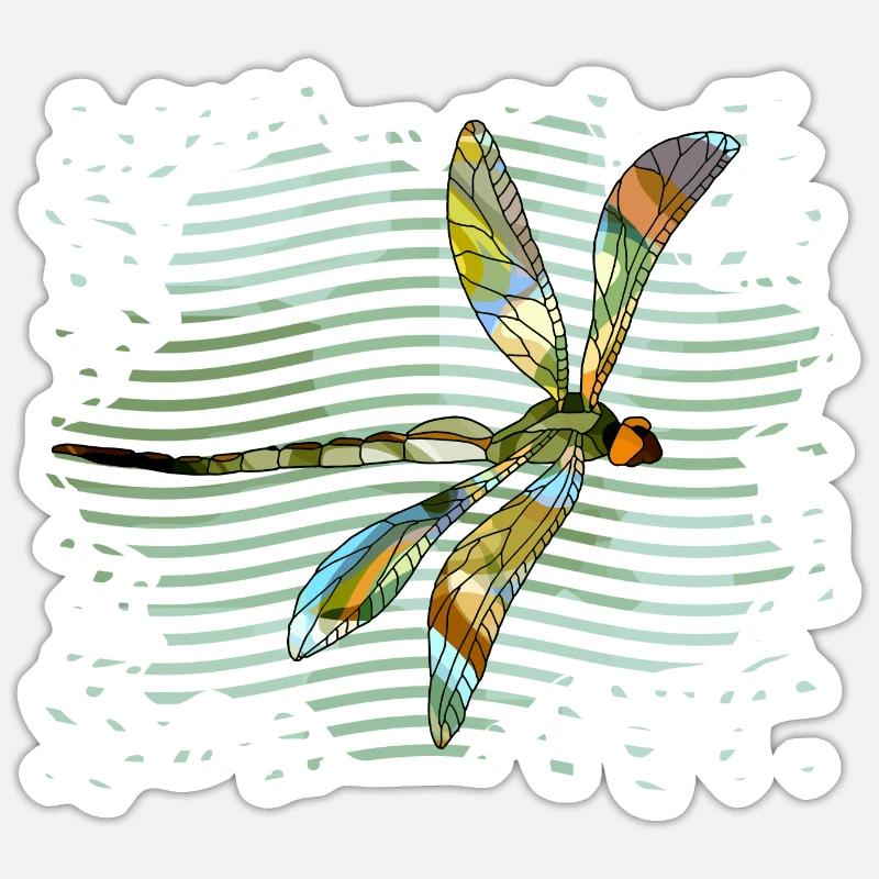 Libelle - Sticker Größe S (10 x 10 cm) - Mattweiß