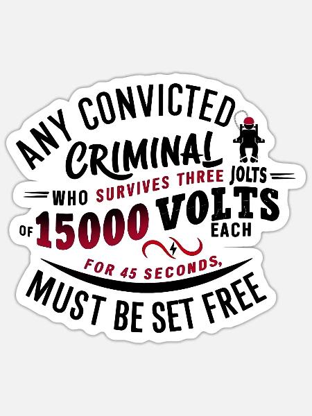 Electric Justice: Freiheit oder Schicksal? - Sticker Größe S (10 x 10 cm) - Mattweiß