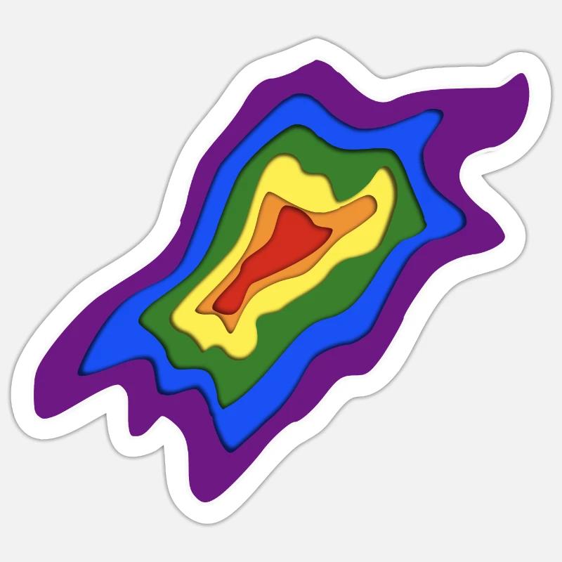 Papercut style Rainbow flag - Sticker size S (10 x 10 cm) - white matte