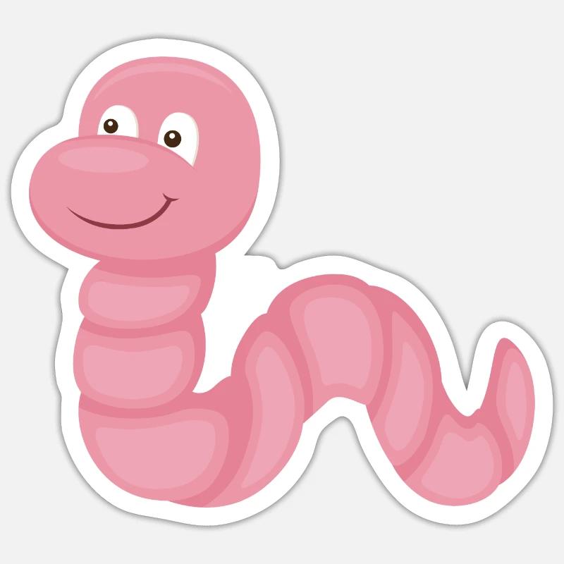 Regenwurm Sticker Größe S (10 x 10 cm)