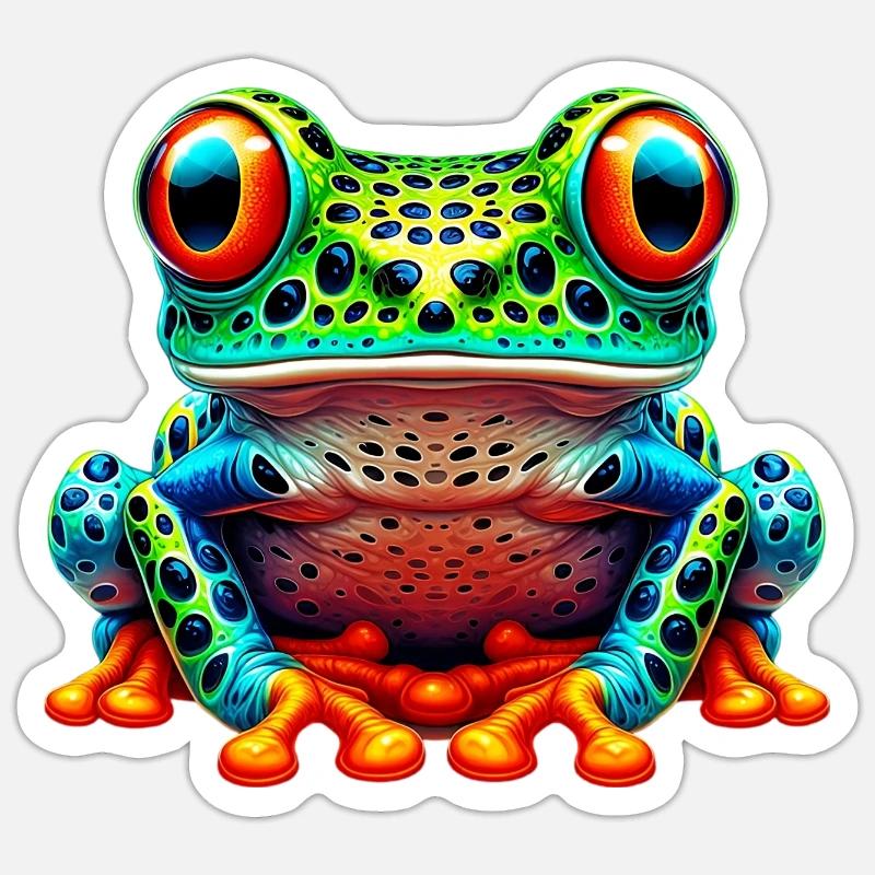 Frosch - Sticker Größe S (10 x 10 cm) - Mattweiß