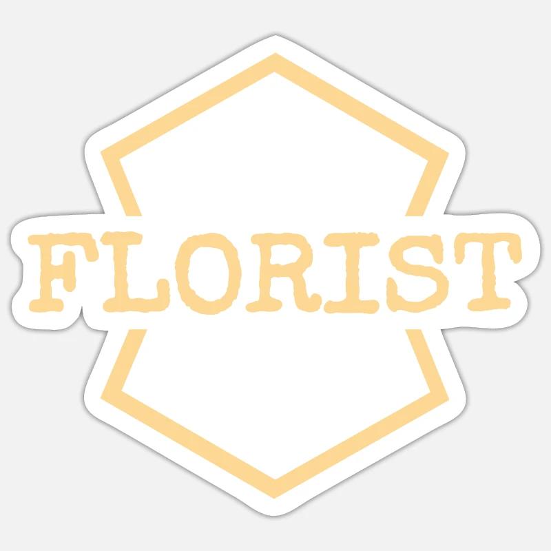 Travail Fleuriste - Sticker taille S (10 x 10 cm) - blanc mat