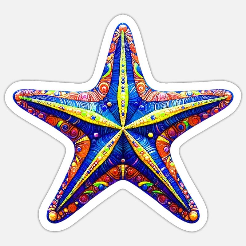 Étoile de mer - Sticker taille S (10 x 10 cm) - blanc mat