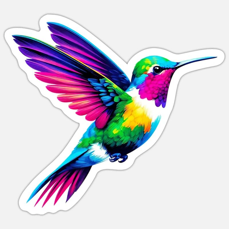 Colibri - Sticker taille S (10 x 10 cm) - blanc mat