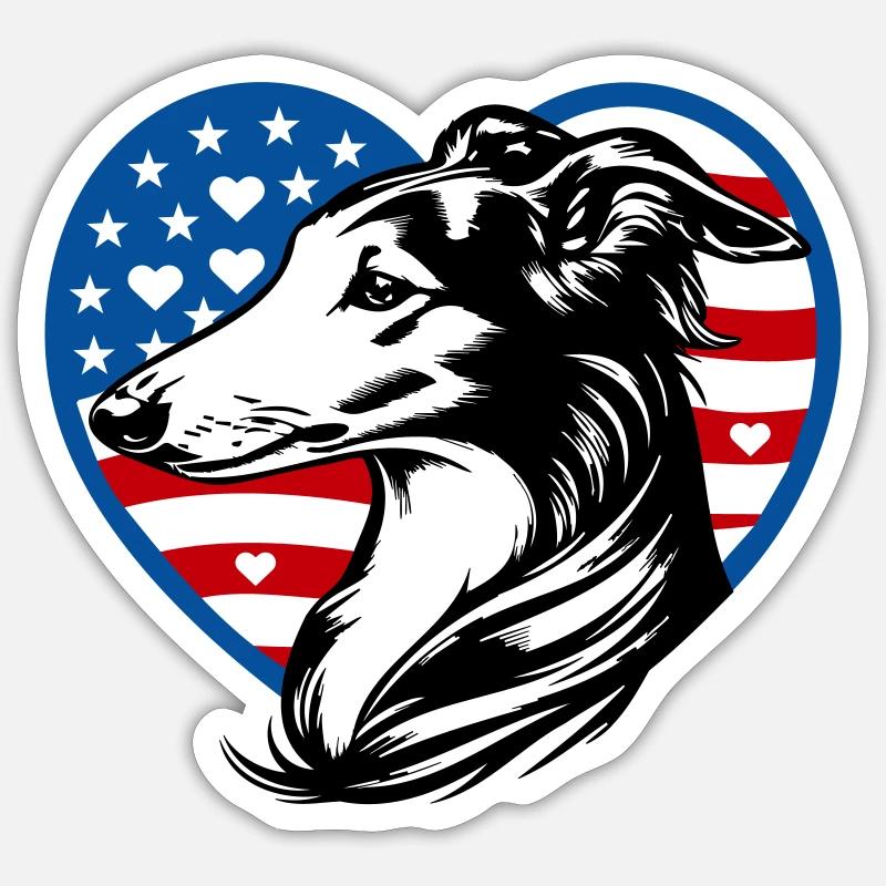 Cœur de Silken Windsprite USA Sticker taille S (10 x 10 cm)