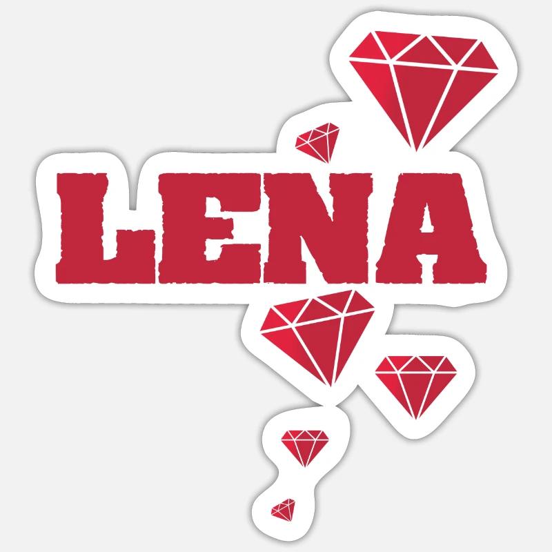 Lena as a name - Sticker size S (10 x 10 cm) - white matte