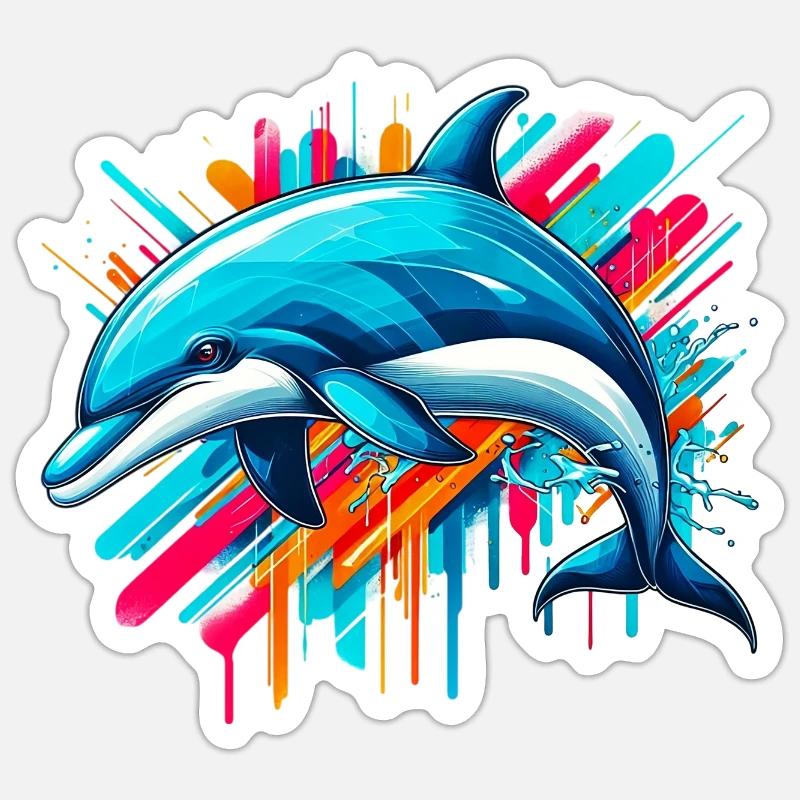 Dolphin - Sticker size S (10 x 10 cm) - white matte
