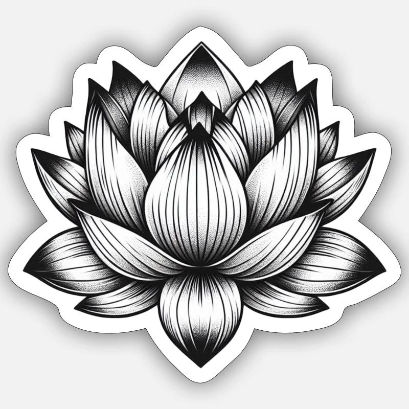 Fleur de lotus Sticker taille S (10 x 10 cm)