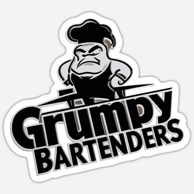 GRUMPY BARTENDERS Sticker size S (10 x 10 cm)