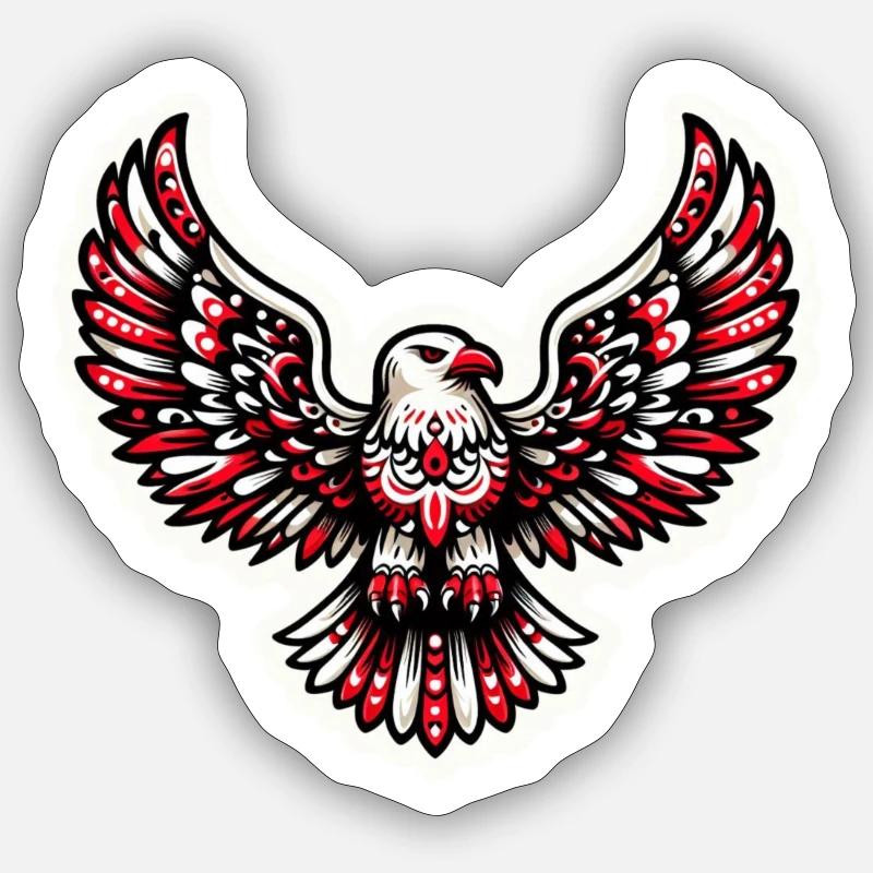 Red and White Eagle Sticker size S (10 x 10 cm)