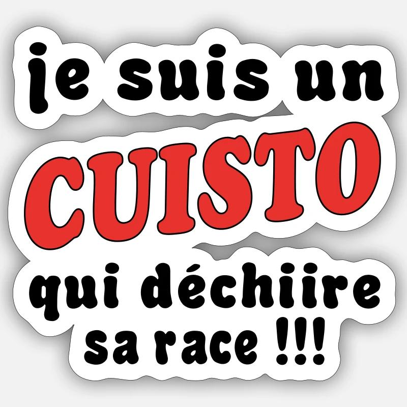 Ich bin ein CUISTO - Sticker Größe S (10 x 10 cm) - Mattweiß