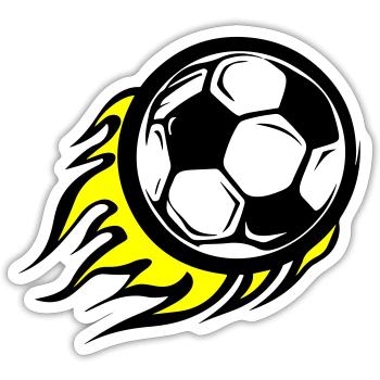 Fussball Symbol Feuer - Sticker Größe S (10 x 10 cm) - Mattweiß - Vorne