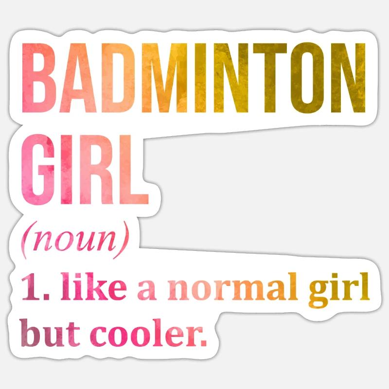 badminton - Sticker taille S (10 x 10 cm) - blanc mat