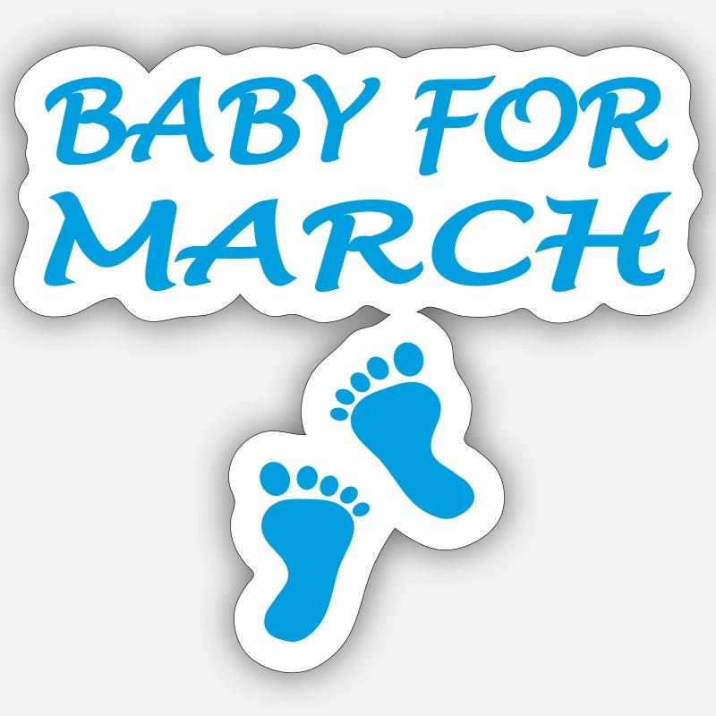 Baby for March - Sticker taille S (10 x 10 cm) - blanc mat