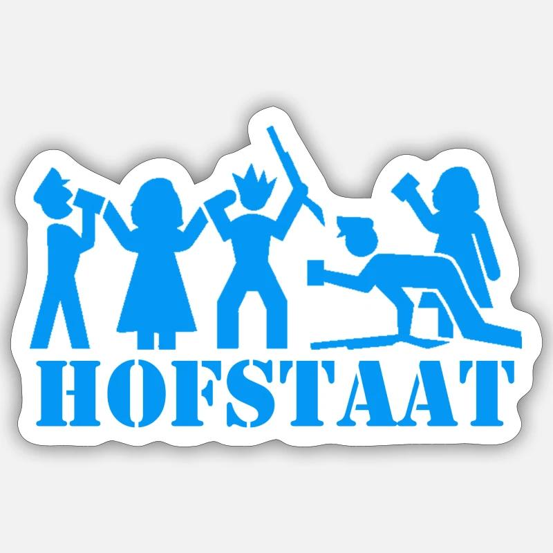 Hofstaat-Blau - Sticker Größe S (10 x 10 cm) - Mattweiß