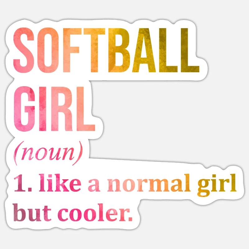 Softball - Sticker Größe S (10 x 10 cm) - Mattweiß