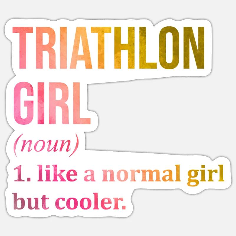 triathlon - Sticker taille S (10 x 10 cm) - blanc mat