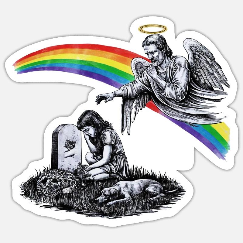 Papa disparu en deuil - Sticker taille S (10 x 10 cm) - blanc mat