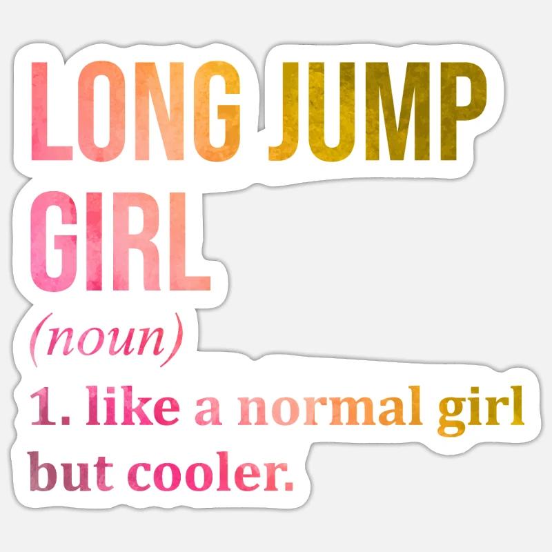 Long Jump - Sticker size S (10 x 10 cm) - white matte