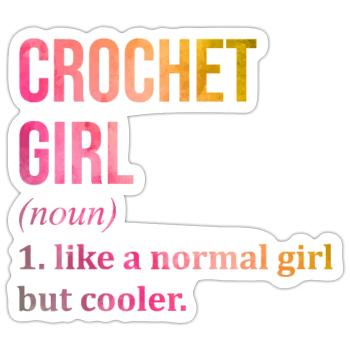 Crochet Crochet Crochet - Sticker taille S (10 x 10 cm) - blanc mat - Devant