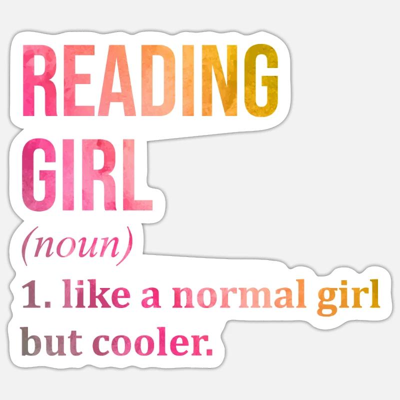 Reading - Sticker size S (10 x 10 cm) - white matte